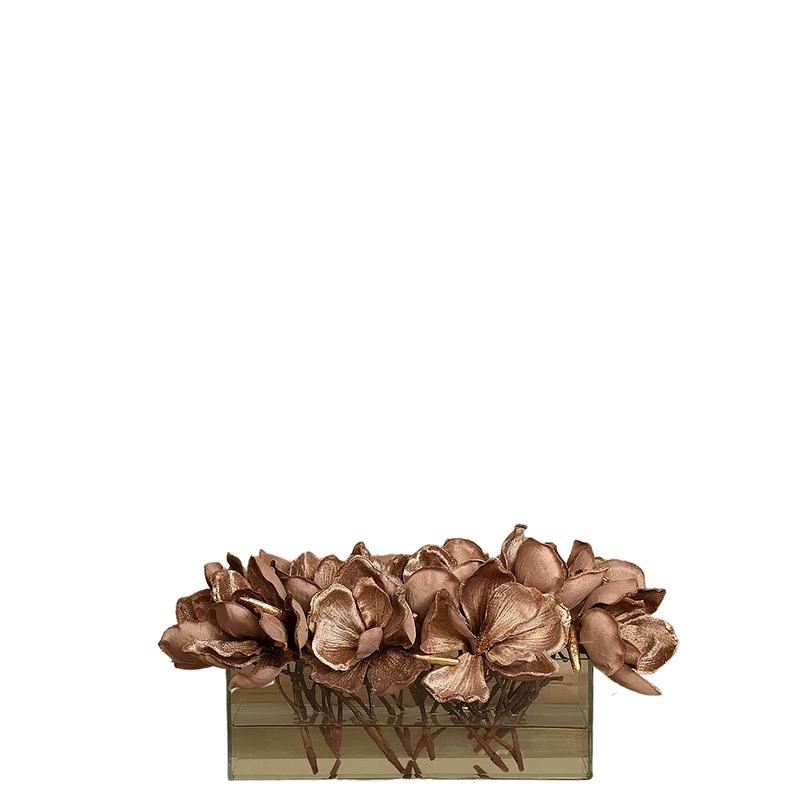 Velvet Magnolia in Glass Vase