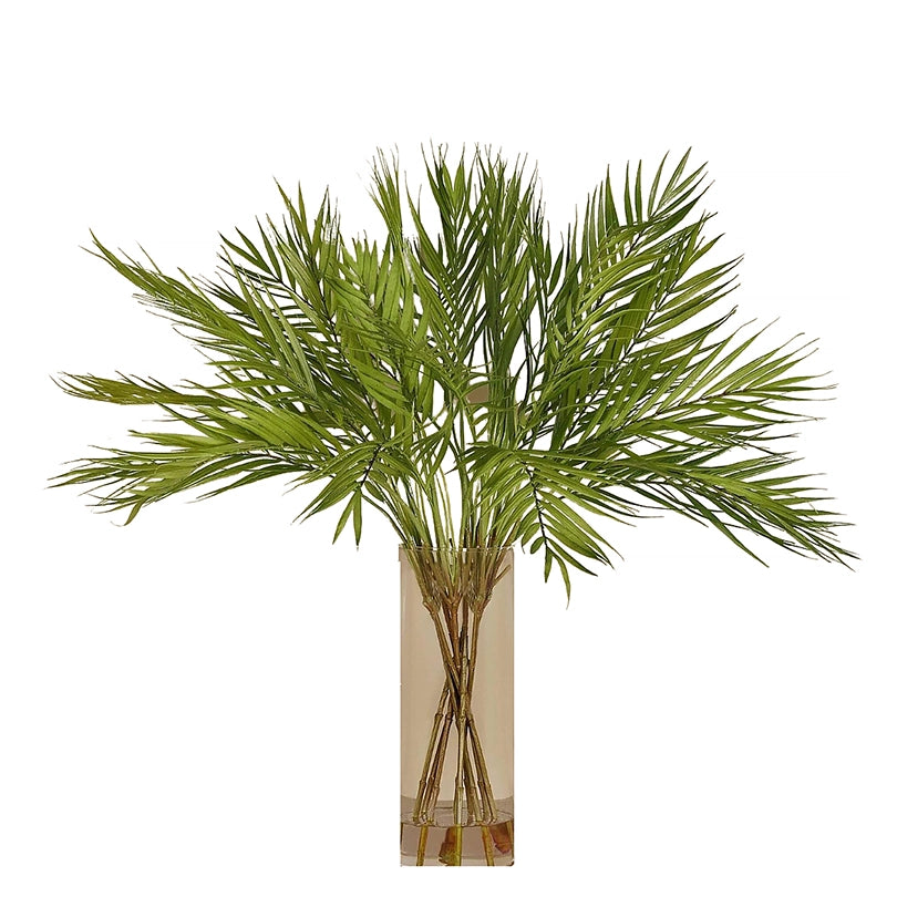 Palm Spray Arrangement in Glass Vase