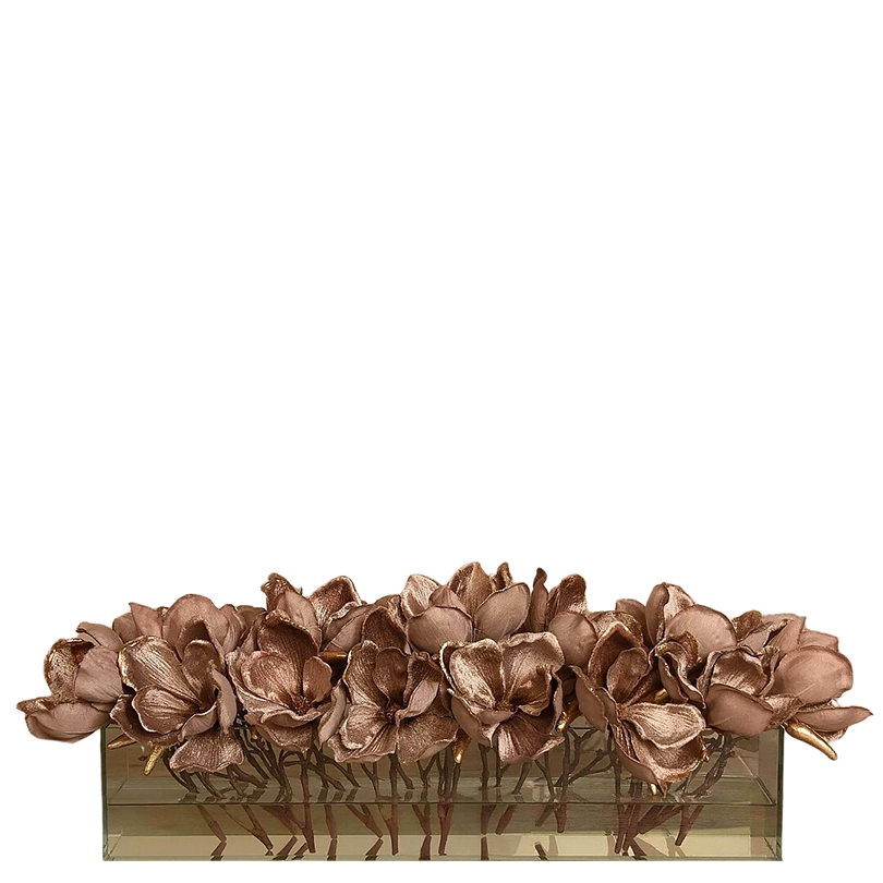 Velvet Magnolia in Glass Vase