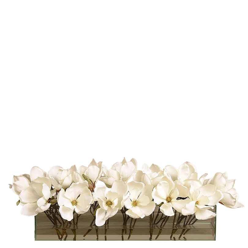 Velvet Magnolia in Glass Vase