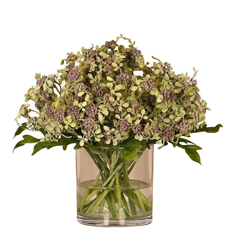 Sedum Arrangement in Glass Vase