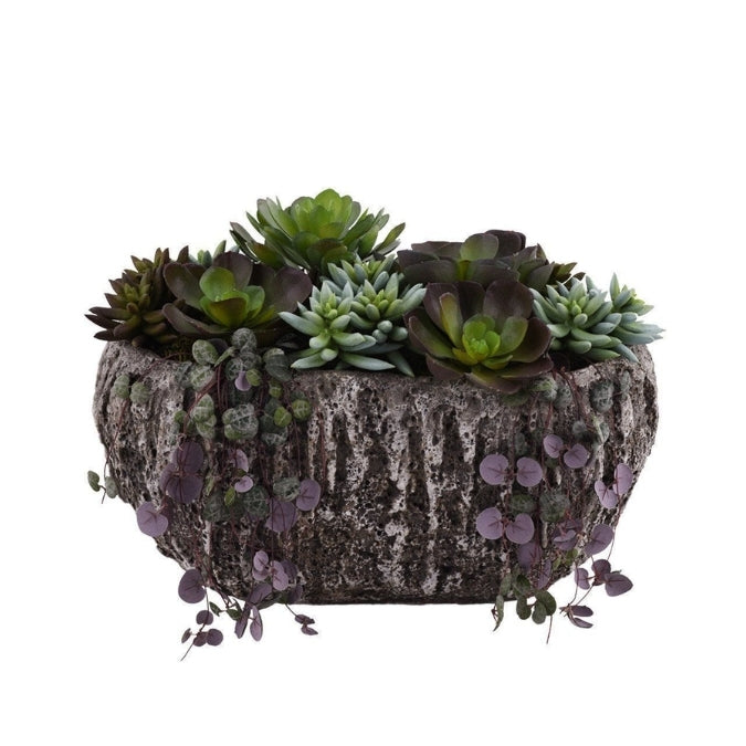 Artificial Grey Succulent Arrangement
