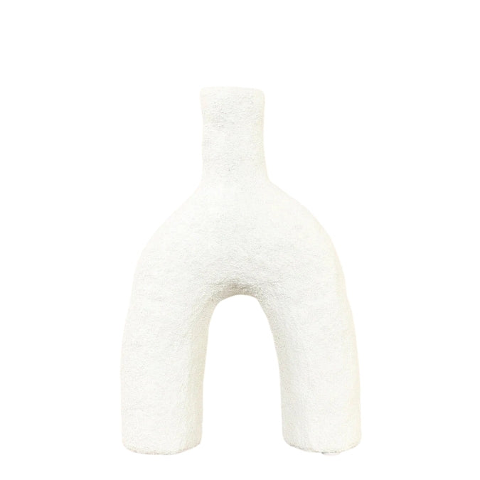 White Cream Brown Ceramic Candle Holder