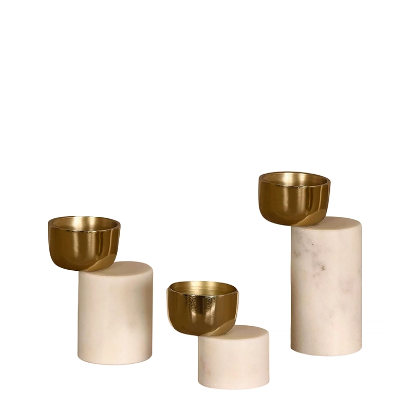 Marble Candle Holder Set