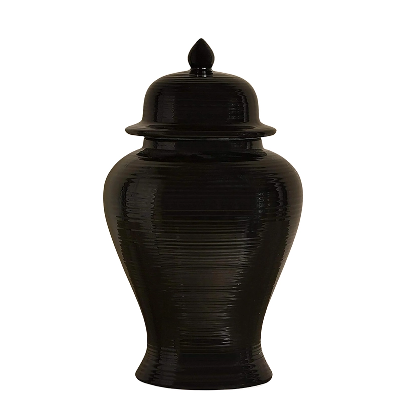 Black Ceramic Jar