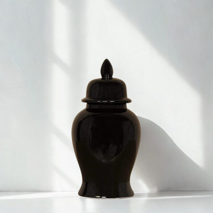 Black Ceramic Jar