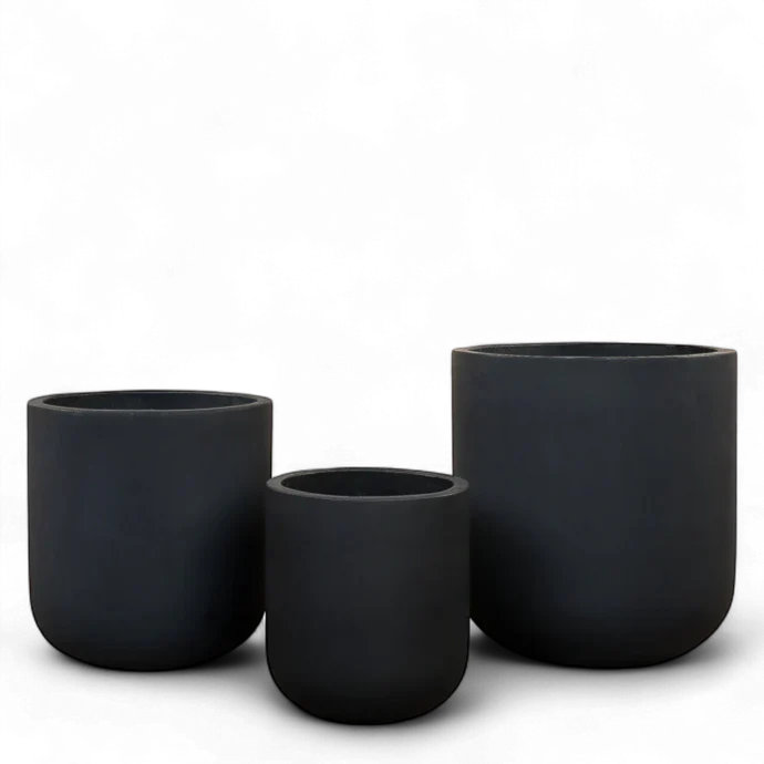 Black Concrete Pot Large