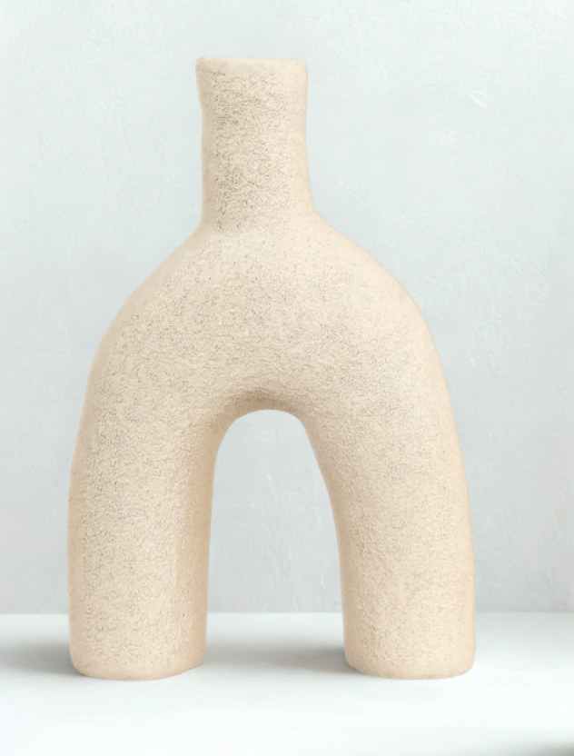 Cream Brown Ceramic Candle Holder