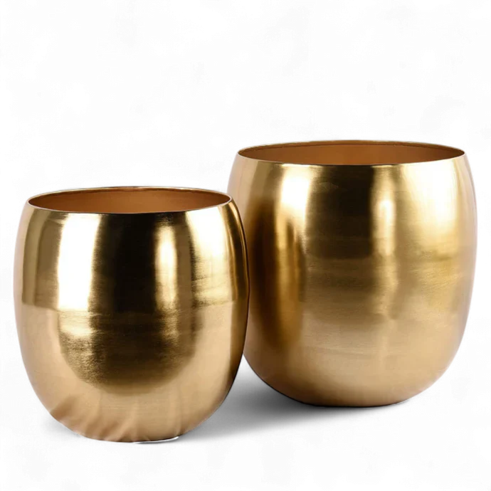 Gold Metal Planter Large