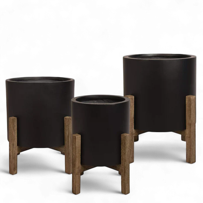 BLACK FICOSTONE POT Large