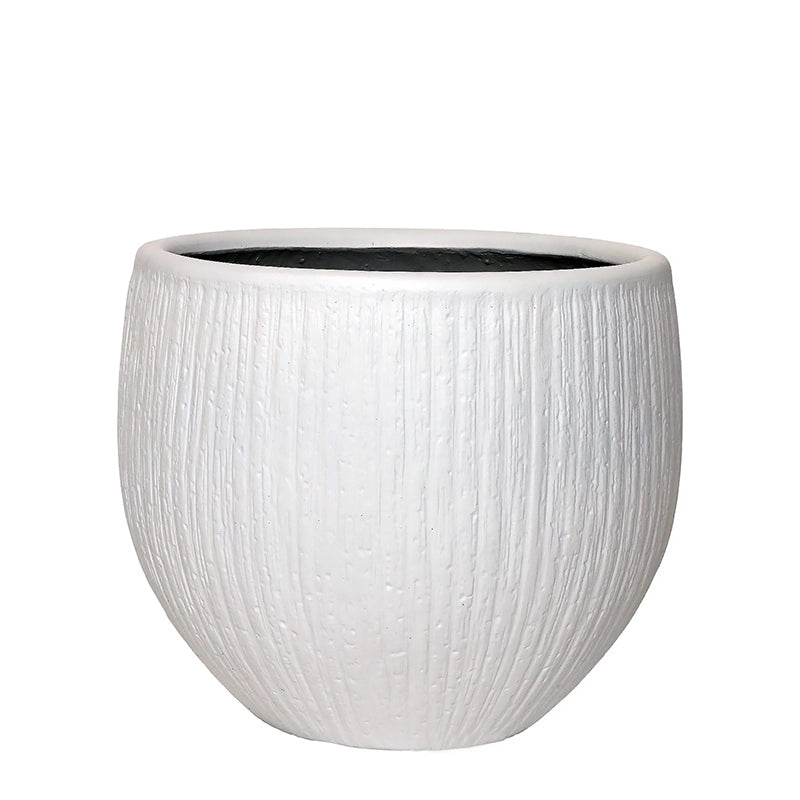 White Round Finconstone Pot