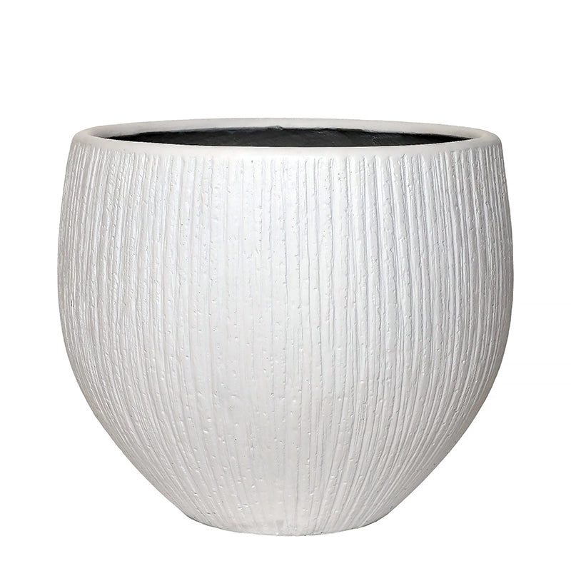 White Round Finconstone Pot