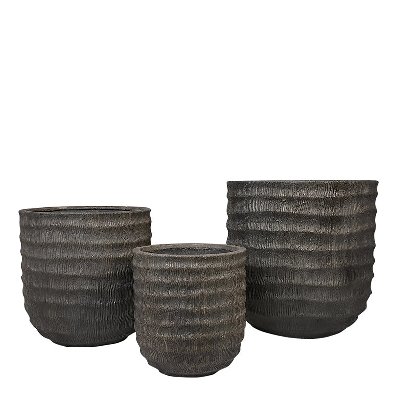 Antique Palm Texture Round Finconstone Pot