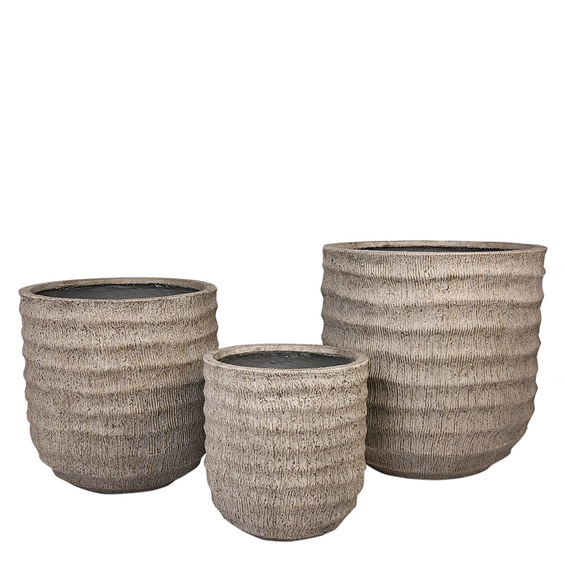 Palm Texture Round Finconstone Pot